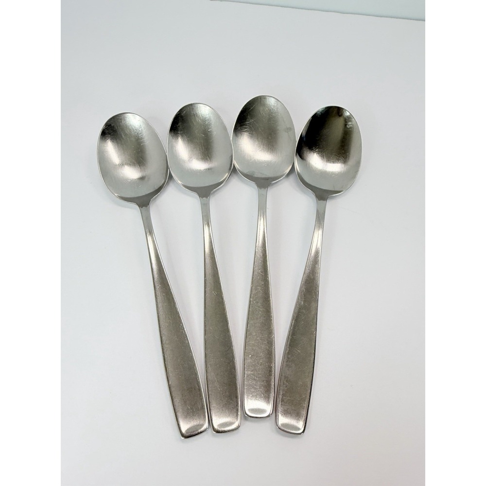 4 Place Oval Soup Spoons WMF LINE Stainless Germany Triangle Mark 7 1/4"